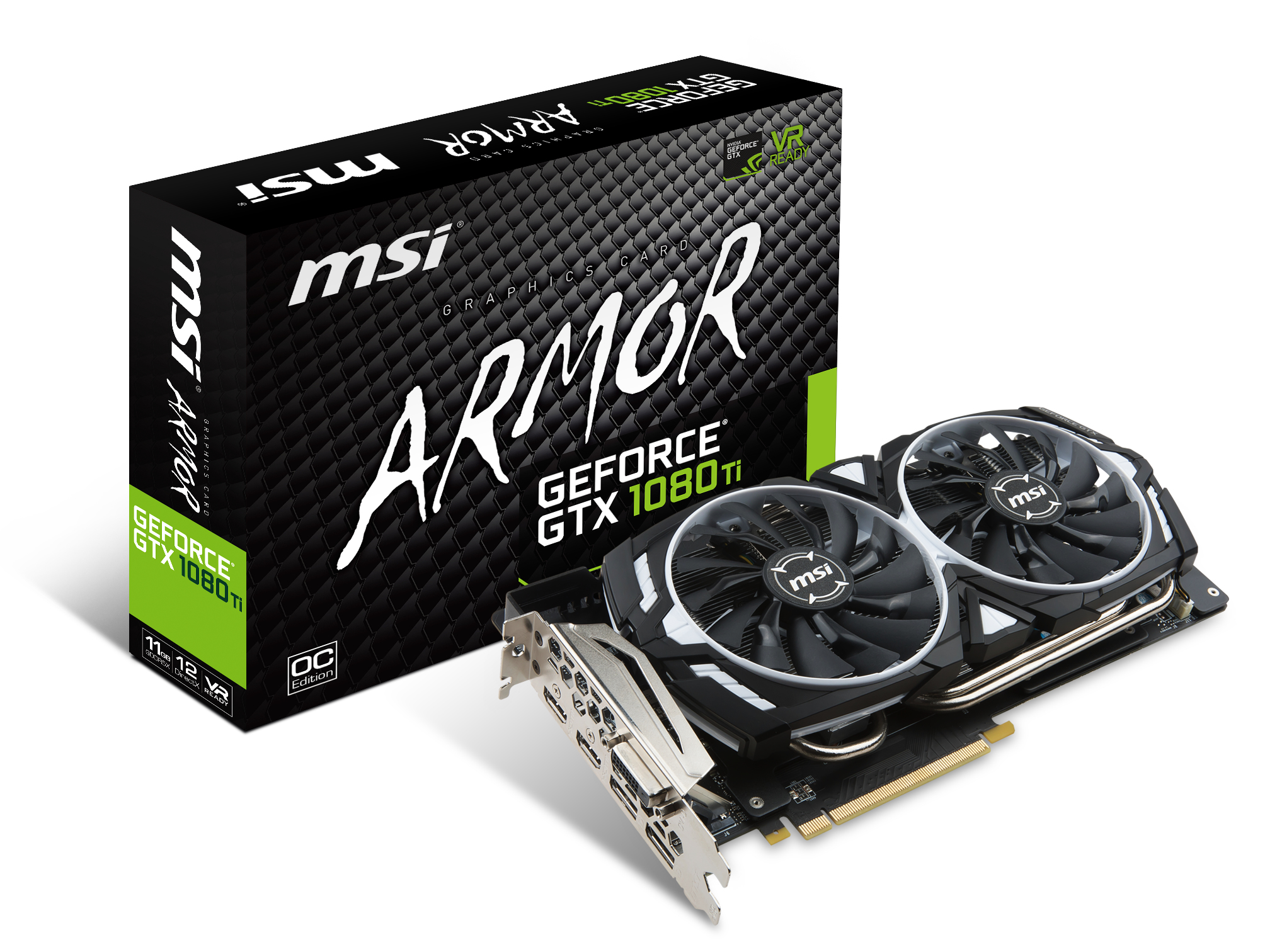 Tarjeta Gráfica - MSI GeForce GTX 1080Ti ARMOR OC 11GB GDDR5X