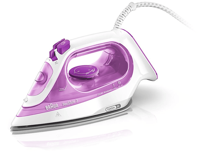 Braun SI 3030 PU Texstyle 3 Dampfbügeleisen (2300 Watt, Rosa)