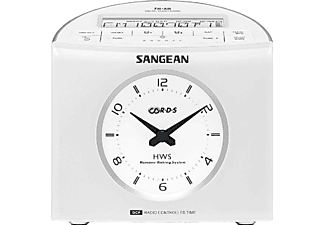 Radio despertador - Sangean RCR-9, Digital, FM-RBDS, AM, 3.5mm, Blanco