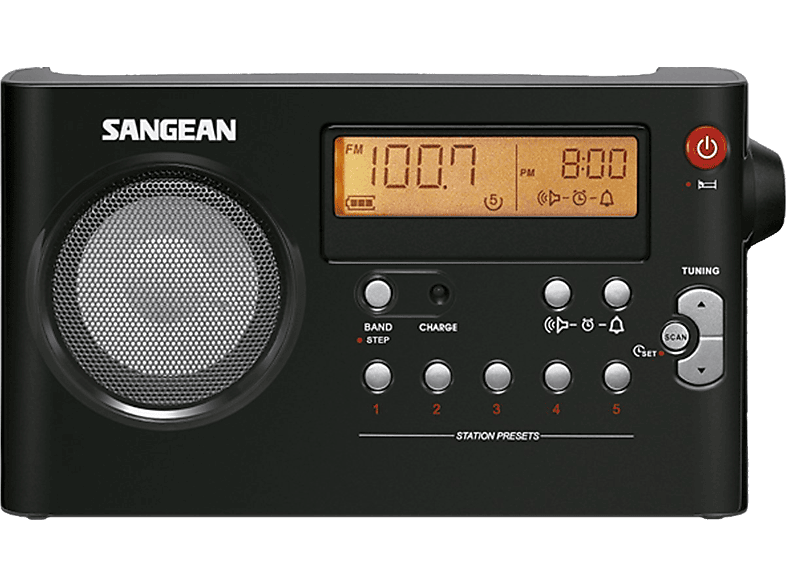 Radio Portátil Sangean WR-2 - 7W, FM/AM, Pantalla LCD, Entrada Auxiliar 3.5 Mm, Con Mando A Distancia (color Negro)