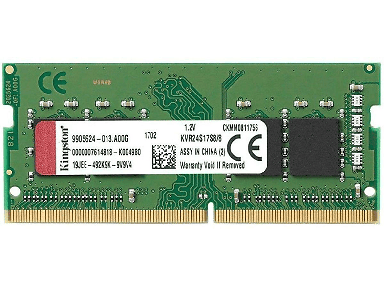 Memoria RAM - Kingston Technology ValueRAM 8GB DDR4 2400MHz Module 8GB DDR4 2400MHz KVR24S17S8/8