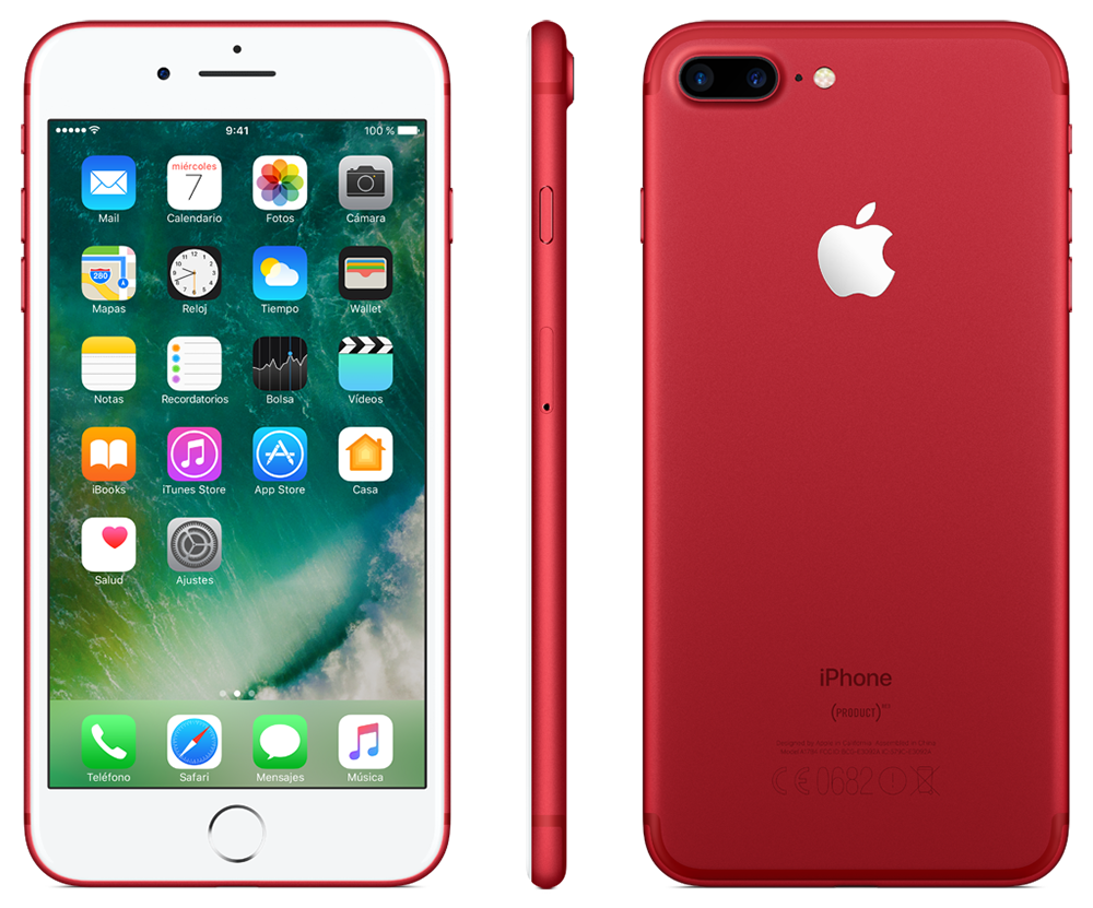 Apple iPhone 7 PLUS (PRODUCT)RED de 128GB, pantalla Retina HD de 5.5" y doble