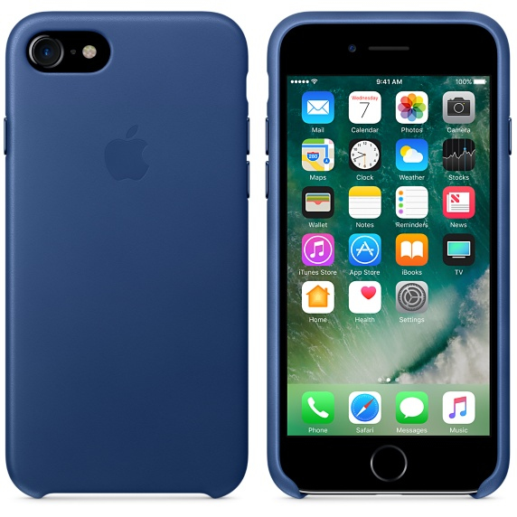 Funda - Apple MPT92ZM/A 4.7", para iPhone 7, Piel, Zafiro