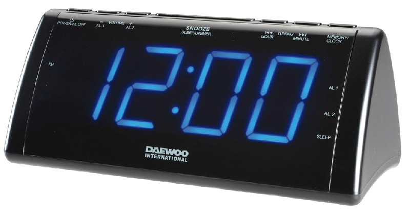 Radio Despertador Digital daewoo dcr49 negro led dimmer usb reloj carga con proyector lcd 222932 fm alarma dual snooze 20
