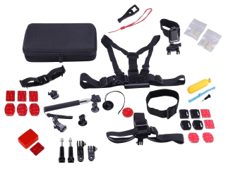 Kit accesorios cámara deportiva - Nk Kit Accesorios Cámara De Acción-20 Correas, Hebillas, Soportes, Estuche
