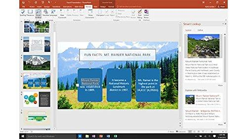 Presentación de PowerPoint en una pantalla de ordenador que muestra una escena de montaña.