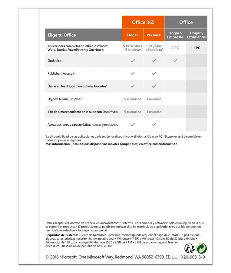 Office Hogar y Estudiantes 2016 - Microsoft - 1 Licencia