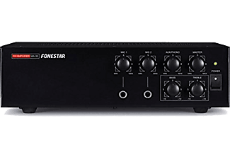 Amplificador de megafonía - Fonestar MA-30, 45 W, 80-18000 Hz, 2 micros desbalanceados