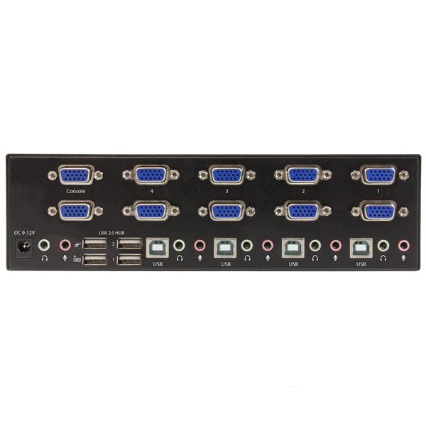 Switch KVM - StarTech.com SV431DVGAU2A Conmutador KVM 4 puertos VGA dobles 2 puertos USB audio