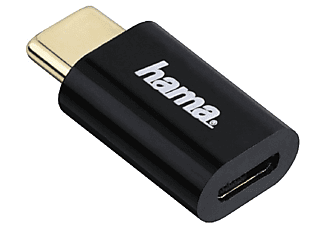 Adaptador - Hama 00178399, Micro USB a USB Tipo-C, Negro