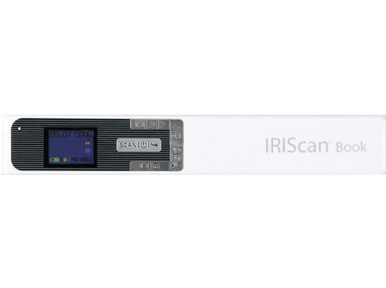 Scanner Iriscan Book 5 de mano color blanco y gris libros revistas batería 1200 ppp usb pantalla a jpgpdfpdf convierte texto voz book5 12