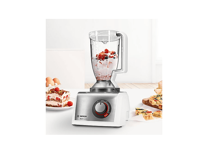 Bosch Kompakt-Küchenmaschine MC 812S814 mit 1250 Watt in Weiß/Silber Küchenmaschine Weiß, Silber (Rührschüsselkapazität: 3,9 l, 1250 Watt) — Foto 4 von 5