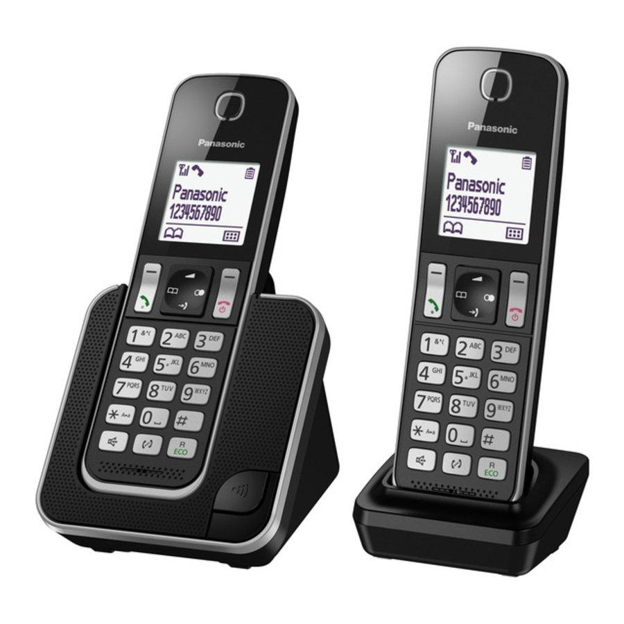 Teléfono - Panasonic KX-TGD310SPS, Duo, Fijo Inalámbrico, LCD, Agenda 120, Bloqueo de Llamada, Modo ECO, Negro