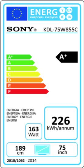 TV LED 75" - Sony Bravia KDL-75W855C, Full HD, 3D, Android TV, USB grabador
