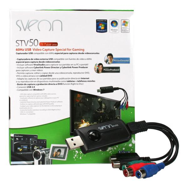 Sveon Capturadora De Vídeo - SveonStv50 720P, Para Gaming, Usb 2.0, Portátil