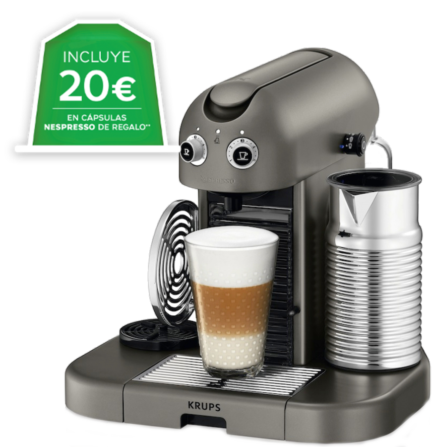 Cafetera de cápsulas Nespresso - Krups XN8105 GRAN MAESTRIA TITANIUM Presión de 19 bares,