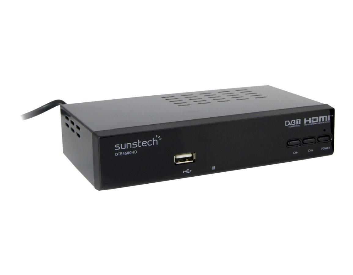 Sintonizador TDT - Sunstech DTBP4600 Alta Definición, USB Grabador, Negro