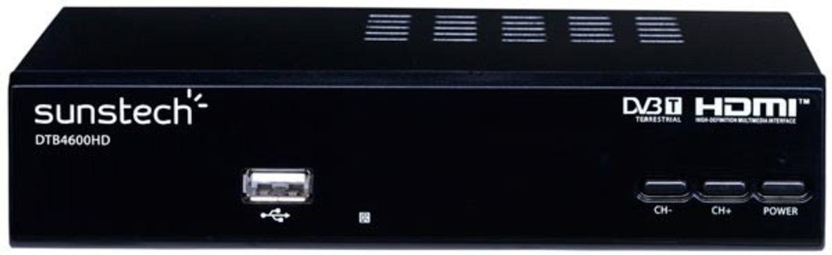 Sintonizador TDT - Sunstech DTBP4600 Alta Definición, USB Grabador, Negro