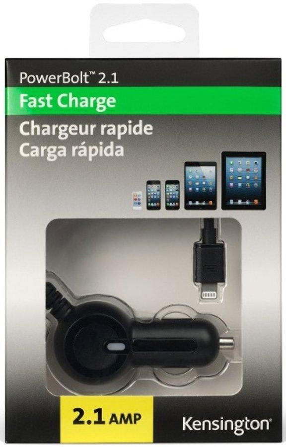 Cargador coche - Kensington PowerBolt 2.1 para iPhone 5, Lightning e indicador LED