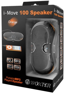 Altavoz estéreo - Woxter I-Sound 100, 12W, negro y naranja, reproductor MP3 integrado