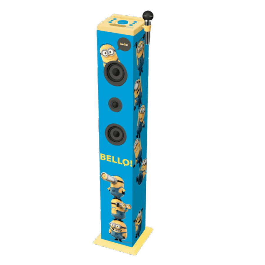 Torre de sonido con Karaoke - Lexibook K8050DES, Minions, Bluetooth, Micro incluido