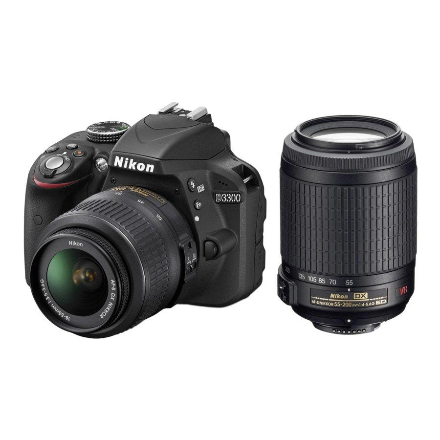 Cámara réflex - Nikon D3300 + Objetivos 18-55 + 55-200 VR + Mochila