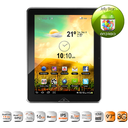 Tablet - Woxter PC97 3G, IPS, Android 4.1, Bluetooth