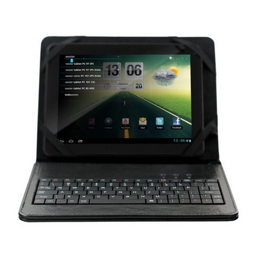 Funda con teclado para Tablet 8" - Woxter Cover Key 80, USB, de color negro