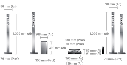 Home Cinema - Samsung HT-F9750W/ZF Blu-ray 3D, altavoces inhalámbricos, 1330 W