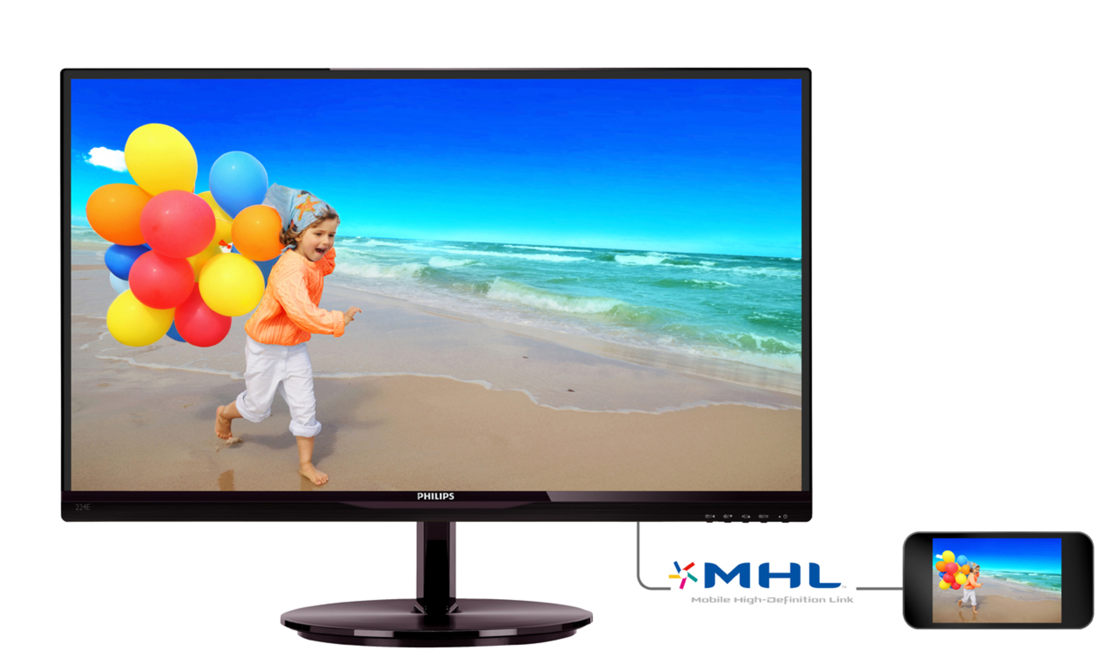 PHILIPS 224E5QDAB/00 21,5 inç DVI-D HDMI Ultra İnce Full HD LED Monitör