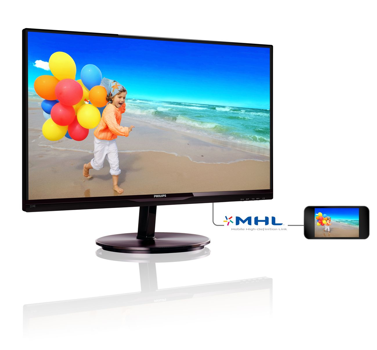 PHILIPS 224E5QDAB/00 21,5 inç DVI-D HDMI Ultra İnce Full HD LED Monitör