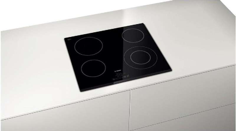 Encimera - Bosch PKF631B17E Vitrocerámica, 4 zonas, Programable, Función memoria