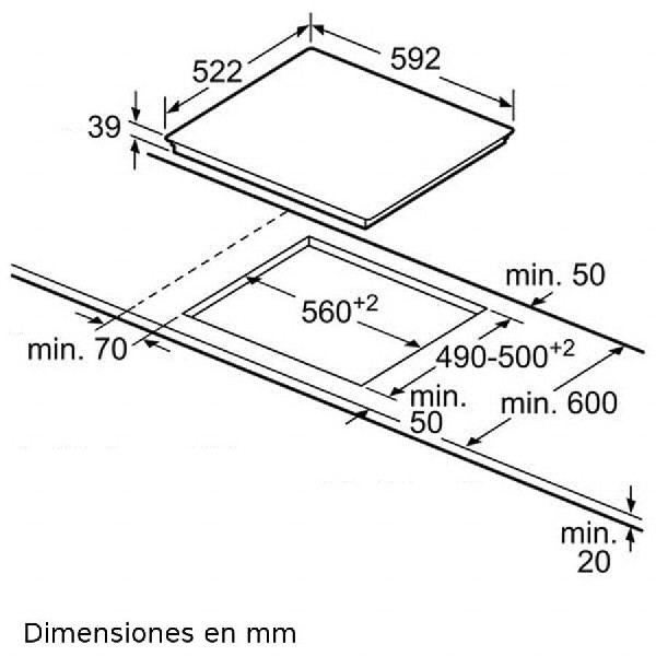 Encimera - Bosch PKF631B17E Vitrocerámica, 4 zonas, Programable, Función memoria