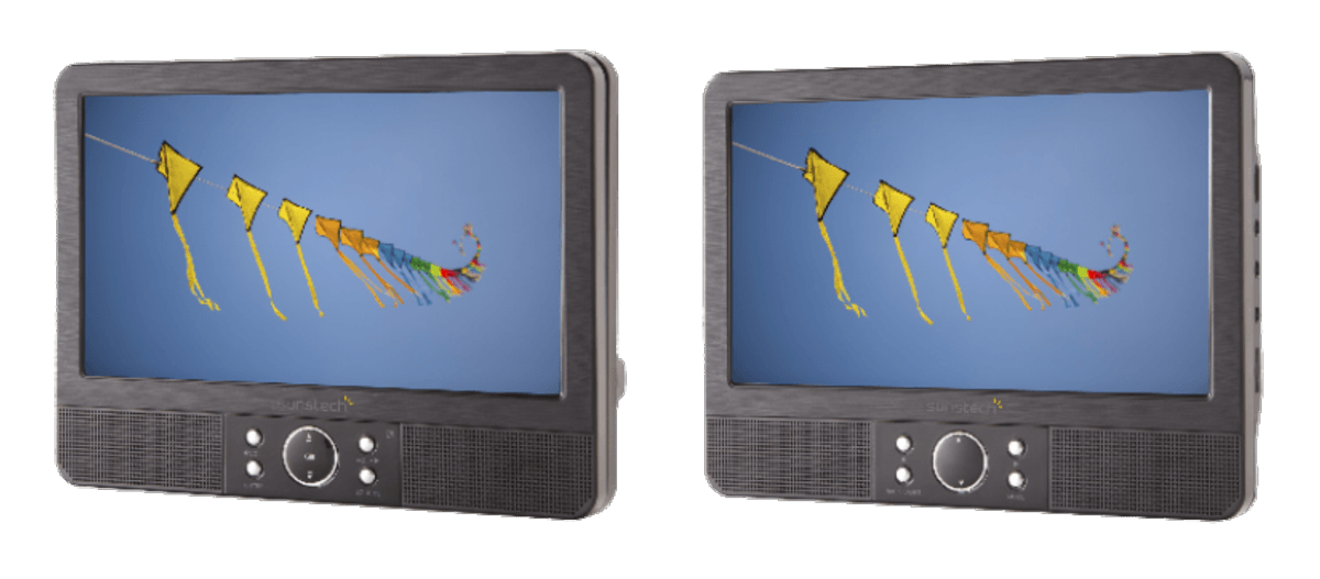 DVD Portátil - Sunstech DLPM959BK, Doble Pantalla 9", USB