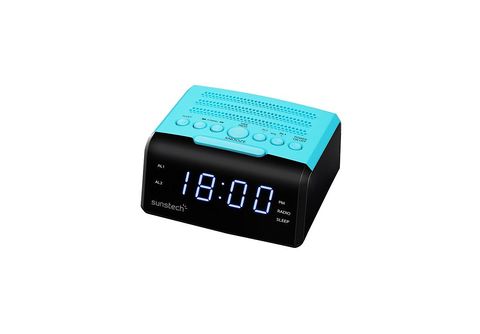 Sunstech FRD35U - Radio despertador con alarma dual, pantalla LED, FM, USB,  conexión auriculares, color negro : : Electrónica
