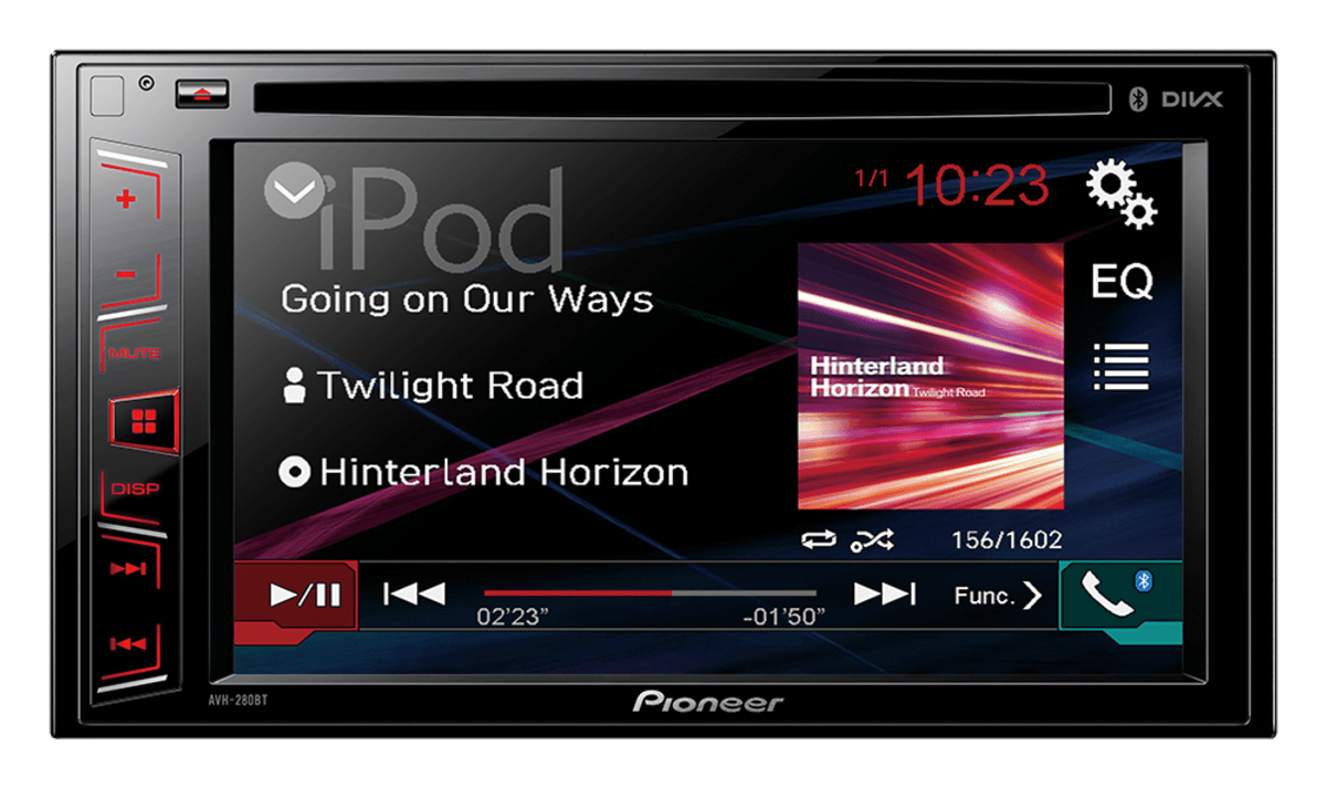 Autorradio - Pioneer AVH-280BT, Pantalla táctil 6.2", Bluetooth, CD/DVD, USB
