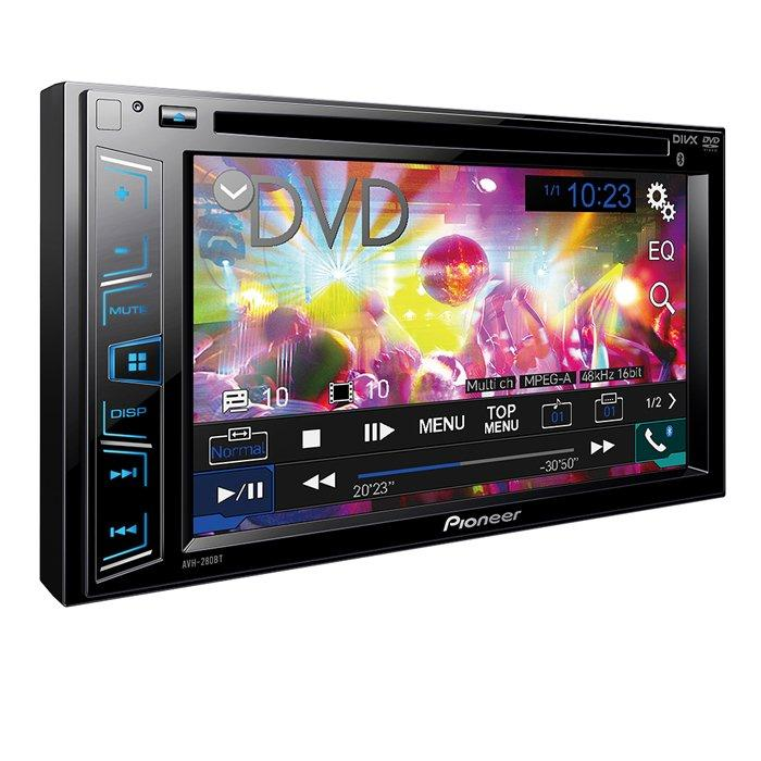 Autorradio - Pioneer AVH-280BT, Pantalla táctil 6.2", Bluetooth, CD/DVD, USB