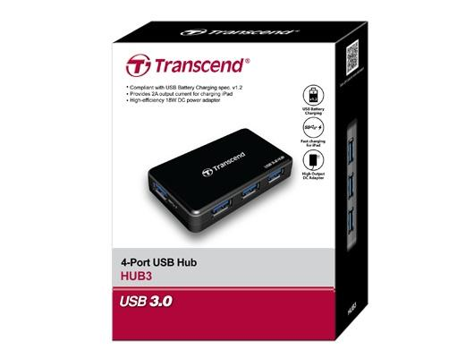 Transcend HUB3 5000Mbit/s Negro nodo concentrador