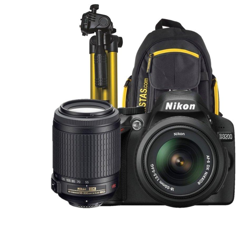 Cámara Réflex - Nikon D3200 + 18-55 + 55-200 VR + accesorios