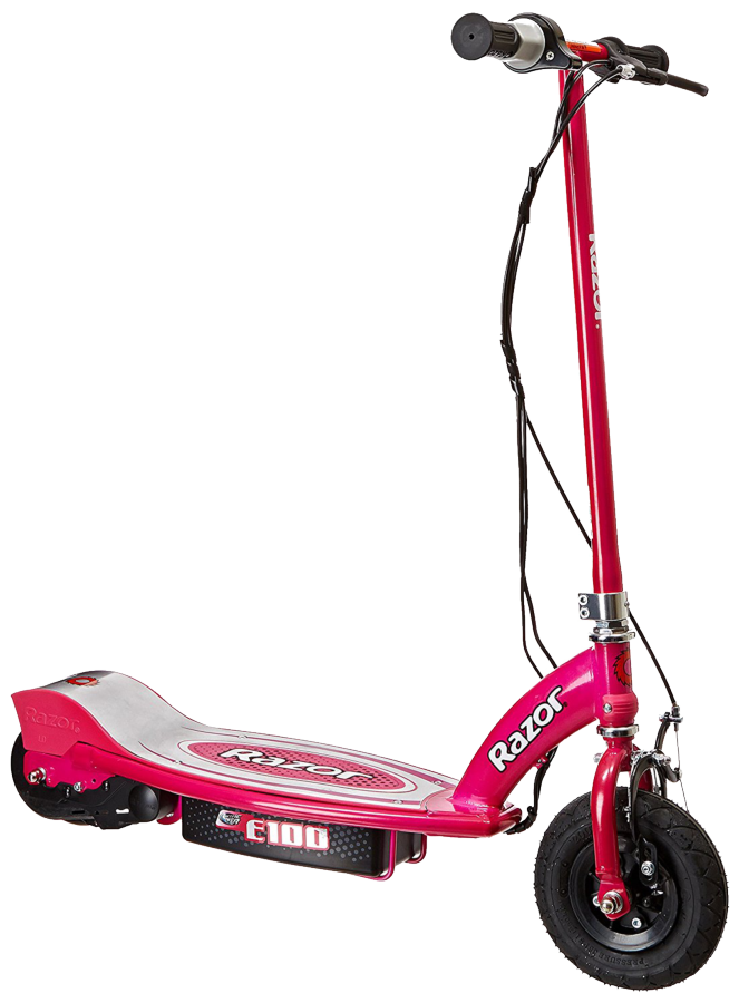 Scooter eléctrico - Razor E100, velocidad máxima 16 km/h, rosa
