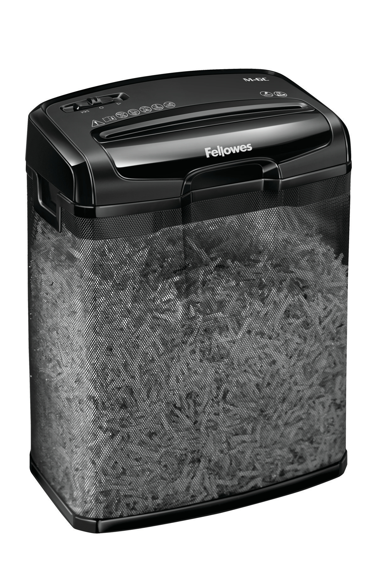 Destructora de papel - Fellowes M-6C, corte en partículas, 13L, Negro