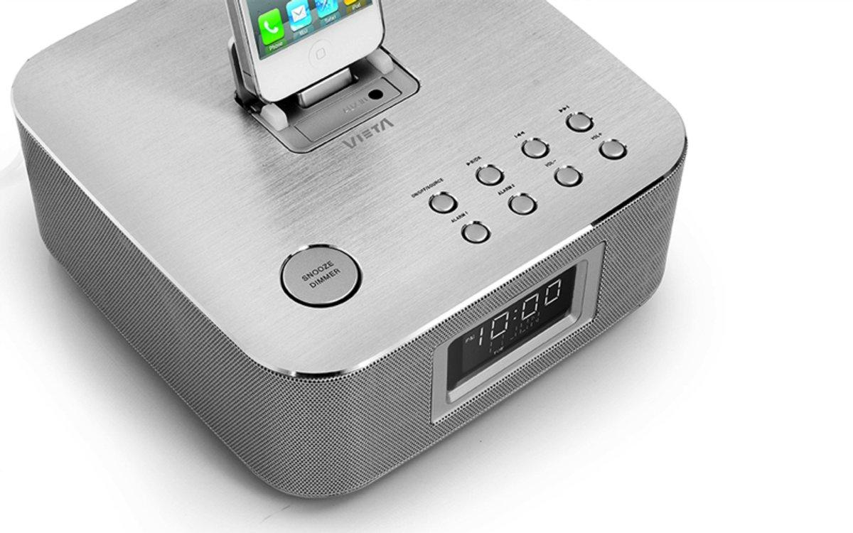 Radio Despertador - Vieta VHUS150SL, Doble USB cargador, Radio FM