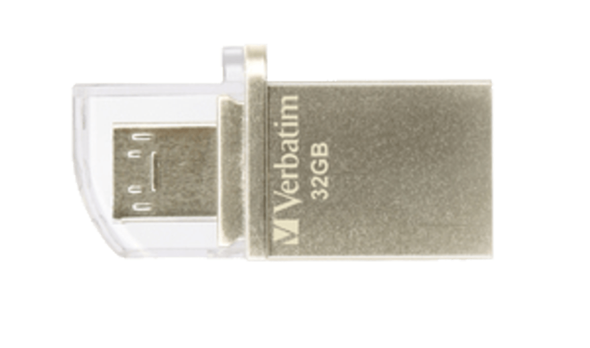 Pendrive OTG de 32GB - Verbatim 49826, USB 3.0, Plata