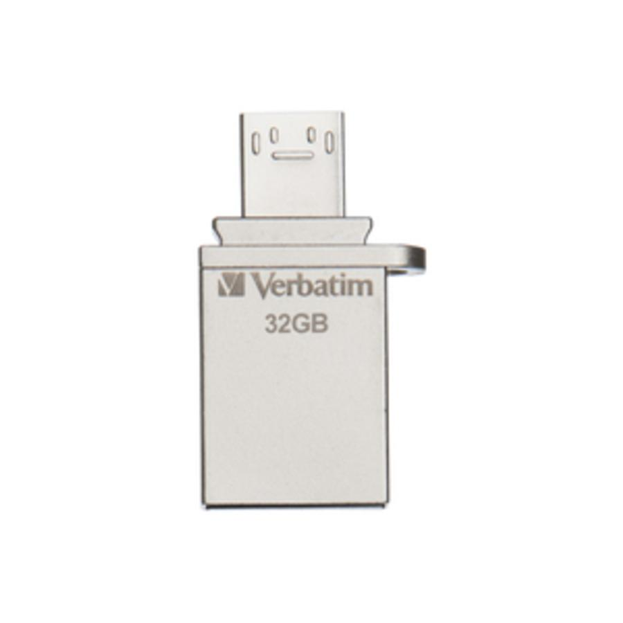 Pendrive OTG de 32GB - Verbatim 49826, USB 3.0, Plata