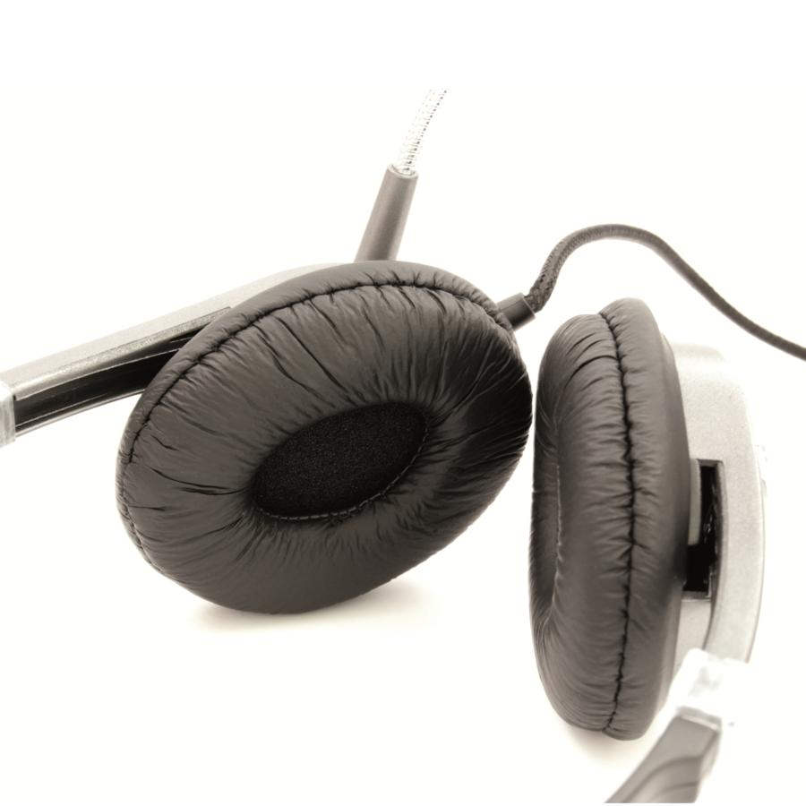 Auricular con cable - Eminent EW3561, Binaurale, Diadema, Negro, Gris auricular con micrófono