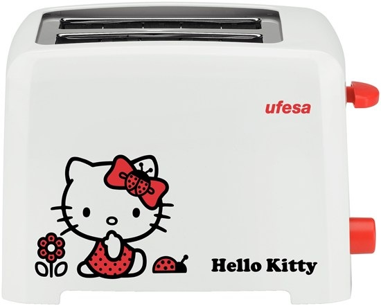 Tostadora - Ufesa TT7360HK HELLO KITTY Potencia 900W, Capacidad para 2 tostadas, Especial pan de