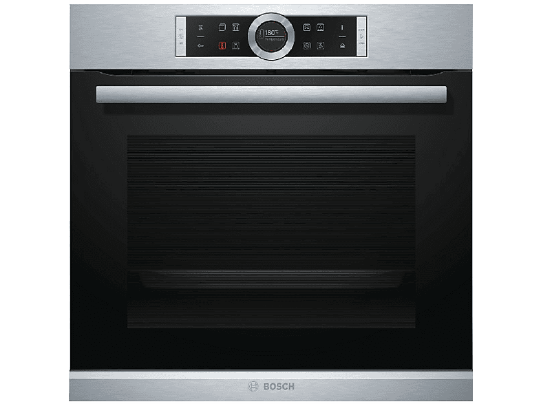 Horno multifunción - Bosch HRG635BS1, integrable, 71L, 13 funciones, vapor añadido, calentamiento