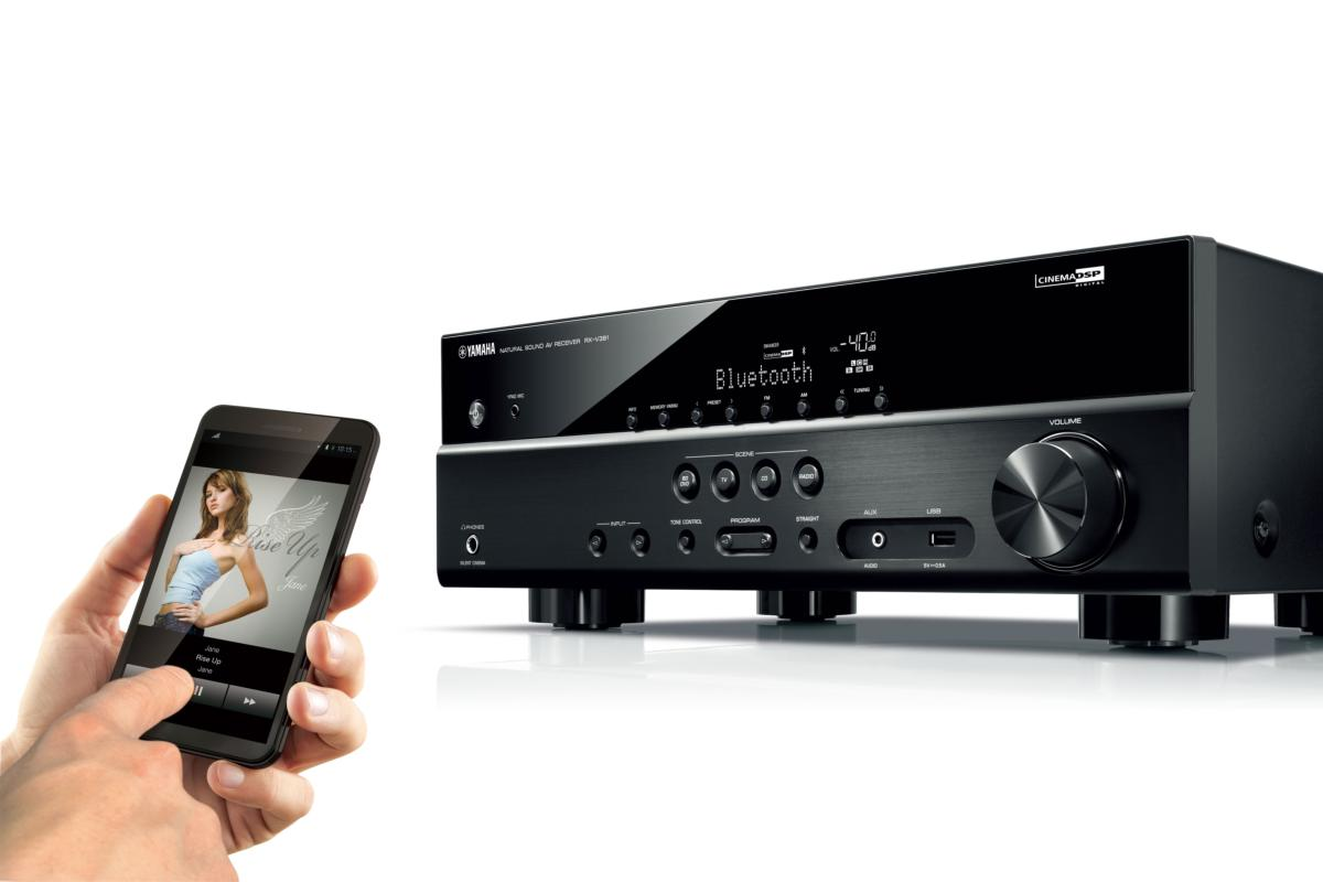 Receptor A/V- Yamaha RX-V 381 5.1 canales, Ultra HD 4K, Bluetooth