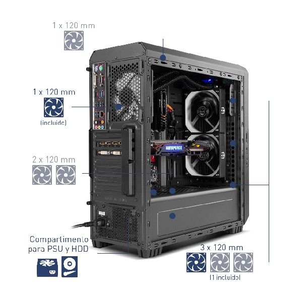 Caja PC - Nox Hummer ZS Midi-Tower Negro