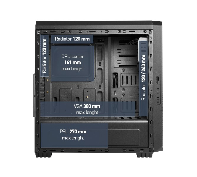 Caja PC - Nox Hummer ZS Midi-Tower Negro